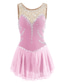 cheap Figure Skating Dresses-Figure Skating Dress Women&#039;s Girls&#039; Ice Skating Dress Yan pink Aegean Blue White Patchwork Mesh Spandex Practice Competition Skating Wear Handmade Jeweled Rhinestone Sleeveless Ice Skating Figure