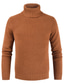 cheap Men&#039;s Pullover Sweater-Men&#039;s Sweater Pullover Knit Solid Color Turtleneck Basic Holiday Clothing Apparel Winter Camel Khaki S M L / Long Sleeve