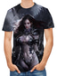 tanie T-shirty 3D męskie-Męskie Podkoszulek Koszula Lata 50. Graficzny Okrągły dekolt Nadruk Odzież Odzież Lata 50. Ciemnoszary