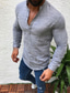 cheap Men&#039;s Casual Shirts-Men&#039;s Shirt Solid Colored Plus Size Collar Round Neck Long Sleeve Tops Cotton Simple Comfortable White Black Gray / Hand wash / Wet and Dry Cleaning/Causal Shirts/Summer