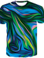 voordelige Casual T-shirts voor heren-Voor heren T-shirt Overhemd T-shirts Grafisch Abstract Ronde hals blauw Goud Regenboog Rood Print Dagelijks Korte mouw Afdrukken Kleding Basic Ontwerper Groot en klein / Zomer / Zomer