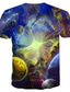 levne Pánská 3D trička-Pánské Tričko Trička Designové Léto Krátký rukáv Trávová zelená Vodní modrá Duhová Rubínově červená Galaxie Grafika Tisk Větší velikosti Kulatý Denní Tisk Oblečení Oblečení Designové