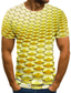 cheap Men&#039;s 3D T-shirts-Men&#039;s T shirt Tee Shirt Tee Designer Classic &amp; Timeless Streetwear Summer Short Sleeve Blue Yellow Gold Red Brown Graphic Optical Illusion Print Plus Size Round Neck Weekend Print Clothing Clothes