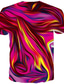 abordables Camisetas casuales de hombre-Hombre Camiseta Camisa Tee Graphic Abstracto Escote Redondo Azul Piscina Dorado Arco Iris Rojo Print Diario Manga Corta Estampado Ropa Básico Design Grande y alto / Verano / Verano