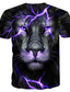 cheap Men&#039;s 3D T-shirts-Men&#039;s T shirt Tee Tee Streetwear Exaggerated Designer Summer Short Sleeve Green Black Blue Purple Red Graphic Animal Lion Print Plus Size Crew Neck Causal Daily Print Clothing Clothes Regular Fit