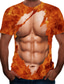 ieftine Tricouri 3D Bărbați-Bărbați Tricou Cămașă Designer Vară Bloc Culoare #D Simulare Mărime Plus Manșon scurt Rotund Zilnic Sport Imprimeu Îmbrăcăminte Îmbrăcăminte Designer De Bază Șic Stradă Maro