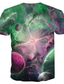 Χαμηλού Κόστους Ανδρικά 3D T-shirts-Ανδρικά Μπλουζάκι Κοντομάνικα Υψηλής Ποιότητας Καλοκαίρι Κοντομάνικο Πράσινο του τριφυλλιού Θαλασσί Ουράνιο Τόξο Ρουμπίνι Γαλαξίας Γραφική Στάμπα Μεγάλα Μεγέθη Στρογγυλή Λαιμόκοψη Καθημερινά Στάμπα