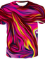 Χαμηλού Κόστους Ανδρικά μπλουζάκια casual-Ανδρικά Μπλουζάκι Πουκάμισο Κοντομάνικα Γραφική Αφηρημένο Στρογγυλή Λαιμόκοψη Θαλασσί Χρυσό Ουράνιο Τόξο Ρουμπίνι Στάμπα Καθημερινά Κοντομάνικο Στάμπα Ρούχα Βασικό Υψηλής Ποιότητας Μεγάλο και ψηλό