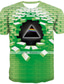 Недорогие Мужские футболки с 3D принтами-Муж. Футболка Футболки Оригинальный рисунок Винтаж Уличный стиль Лето С короткими рукавами Зеленый Белый Лиловый Светло-зеленый Розовый Темно-лиловый: Графика 3D-печати С принтом Большие размеры