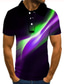 preiswerte 3D-Polo-Herren Poloshirt Golfhemd Tennishemd T Shirt Graphic Kragen Umlegekragen Täglich Golfhemden Kurzarm Oberteile Basic Grün Blau Purpur