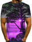abordables Tee shirts 3D pour homme-Homme T shirt Tee Chemise Design Eté 3D Manches Courtes Col Rond du quotidien Vêtements Design basique Exagéré Vert Bleu Violet