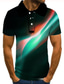 billiga 3d polo-Herr POLO Shirt Golftröja Tennisskjorta T-shirt Grafisk Krage Nedvikt Dagligen golftröjor Kortärmad Blast Grundläggande Grön Blå Purpur