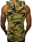 cheap Gym Tank Tops-Men&#039;s Tank Top Shirt Vest Top Undershirt Sleeveless Shirt Letter Camo / Camouflage Hooded Sports Gym Sleeveless Print Clothing Apparel Basic Military Muscle