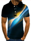 billiga 3d polo-Herr POLO Shirt Golftröja Tennisskjorta T-shirt Grafisk Krage Nedvikt Dagligen golftröjor Kortärmad Blast Grundläggande Grön Blå Purpur