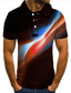 voordelige 3D-polo-Voor heren POLO Shirt Golfshirt Tennisshirt T-shirt Grafisch Kraag Strijkijzer Dagelijks golf shirts Korte mouw Tops Basic Klaver blauw Paars
