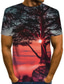 billiga T-shirts med 3D-tryck till herrar-Herr T-shirt Skjorta Designer Sommar 3D Kortärmad Rund hals Dagligen Kläder Kläder Designer Grundläggande drivna Grön Blå Purpur