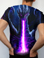 levne Pánská 3D trička-Pánské Tričko Košile Designové Léto Grafika Plamen Zvíře Krátký rukáv Kulatý Denní Tisk Oblečení Oblečení Designové Základní Námořnická modř