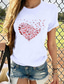 baratos T-Shirts de mulher-Mulheres Camiseta Designer Impressão A Quente Coração Estampas Abstratas Estampado Detalhes Manga Curta Decote Redondo Diário Roupas Designer Gato Branco Roxo