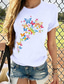 cheap Women&#039;s T-shirts-Women&#039;s T shirt Tee Designer Hot Stamping Heart Graphic Prints Printing Design Short Sleeve Round Neck Daily Clothing Clothes Designer Cat White Purple