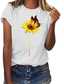 cheap Women&#039;s T-shirts-Women&#039;s T shirt Tee Designer Short Sleeve Geometric Sunflower Hot Stamping Round Neck Daily Weekend Clothing Clothes Designer White Black Yellow