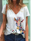cheap Women&#039;s T-shirts-Women&#039;s T shirt Tee Designer Summer Short Sleeve Design Animal 3D Print V Neck Daily Print Clothing Clothes Designer Basic Green White Blue