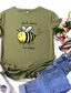 Χαμηλού Κόστους Γυναικεία T-Shirts-Γυναικεία Μπλουζάκι Υψηλής Ποιότητας Καυτή σφράγιση Γραφική Μέλισσα Σχέδιο Γράμμα Ζώο Κοντομάνικο Στρογγυλή Λαιμόκοψη Καθημερινά Στάμπα Ρούχα Ρούχα Υψηλής Ποιότητας Βασικό Λευκό Ανθισμένο Ροζ Κίτρινο
