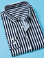 voordelige Nette overhemden-Voor heren Overhemd Gestreept Kraag Buttondown boord Kantoor / Formeel Causaal Lange mouw Tops Zakelijk Basic Casual / Dagelijks Wit Zwart blauw
