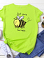 cheap Women&#039;s T-shirts-Women&#039;s T shirt Tee Designer Hot Stamping Graphic Bee Design Letter Animal Short Sleeve Round Neck Daily Print Clothing Clothes Designer Basic White Pink Yellow