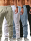 ieftine pantaloni de in-Bărbați Pantaloni de in Pantaloni de plajă Cordon Sportiv Zilnic Concediu Micro-elastic Exterior Sport Mată Talie medie Trifoi Alb Negru S M L
