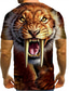 ieftine Tricouri 3D Bărbați-Bărbați Tricou Designer Vară Grafic Animal Manșon scurt Rotund Zilnic Sport Imprimeu Îmbrăcăminte Îmbrăcăminte Designer De Bază Galben