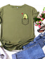 abordables Camisetas de mujer-Mujer Camiseta Design Verano Manga Corta Blanco Negro Rosa Amarillo Verde Claro Vino Diseño Fruta Estampado en caliente Escote Redondo Diario Estampado ropa Design Básico
