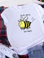 preiswerte T-Shirt-Damen T Shirt Design Heißprägen Graphic Biene Design Buchstabe Tier Kurzarm Rundhalsausschnitt Täglich Bedruckt Kleidung Design Basic Weiß Rosa Gelb