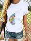 Χαμηλού Κόστους Γυναικεία T-Shirts-Γυναικεία Μπλουζάκι Υψηλής Ποιότητας Καυτή σφράγιση Πεταλούδα Γραφικά Σχέδια Σχέδιο Κοντομάνικο Στρογγυλή Λαιμόκοψη Καθημερινά Ρούχα Ρούχα Υψηλής Ποιότητας Πεταλούδα Γάτα Λευκό