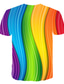 お買い得  メンズ3DＴシャツ-男性用 シャツ Tシャツ シック・モダン 1950年代風 半袖 レインボー グラフィック 虹色 3D プリント プラスサイズ クルーネック パーティー カジュアル プリント 服装 シック・モダン 1950年代風