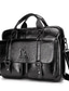 cheap Men&#039;s Bags-Men&#039;s Shoulder Messenger Bag Laptop Bag Briefcase Nappa Leather Formal Office &amp; Career Belt Zipper Light Coffee Black