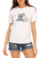 olcso Női pólók-Női Póló 100% pamut Grafika Cica Pillangó Fekete Fehér Sárga Nyomtatott Rövid ujjú Napi Hétvége Alap Kerek Vékony Nyár