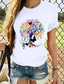 baratos T-Shirts de mulher-Mulheres Camiseta Designer Impressão A Quente Borboleta Estampas Abstratas Detalhes Manga Curta Decote Redondo Diário Roupas Designer Branco