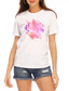 olcso Női pólók-Női Póló 100% pamut Pillangó Grafikai nyomatok Fekete és fehér Cica Fekete Rövid ujjú Napi Kerek Vékony