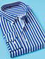 baratos Camisas Vestido-Homens Camisa Social Saia Listrado Colarinho Colarinho Com Botões Escritório / Carreira Casual Manga Longa Blusas Negócio Básico Casual Diário Branco Preto Azul
