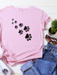 cheap Women&#039;s T-shirts-Women&#039;s T shirt Tee Designer Summer Hot Stamping Dog Design Short Sleeve Round Neck Daily Print Clothing Clothes Designer Basic White Black Pink