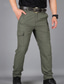 ieftine Pantaloni Cargo-Bărbați Pantaloni de marfă Pantaloni de lucru Multi Buzunare Pantaloni Sport exterior Culoare solidă Talie medie Negru Gri Kaki Verde Militar S M L XL XXL