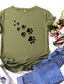 Χαμηλού Κόστους Γυναικεία T-Shirts-Γυναικεία Μπλουζάκι Υψηλής Ποιότητας Καλοκαίρι Καυτή σφράγιση Σκύλος Σχέδιο Κοντομάνικο Στρογγυλή Λαιμόκοψη Καθημερινά Στάμπα Ρούχα Ρούχα Υψηλής Ποιότητας Βασικό Λευκό Μαύρο Ανθισμένο Ροζ