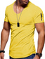 Χαμηλού Κόστους Ανδρικά μπλουζάκια casual-Ανδρικά Πουκάμισο Μπλουζάκι Κοντομάνικα Λαιμόκοψη V Βασικό Καθημερινό Μυς Κοντομάνικο Μαύρο Λευκό Κίτρινο Ανθισμένο Ροζ Κρασί Πράσινο Χακί Γραφική Μονόχρωμο Εκτύπωση υδατικού εναιωρήματος
