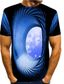 billige 3D-herreskjorter-Herre Skjorte T-shirt Basale Afslappet Kortærmet Grøn Blå Rosenrød Grå Grafisk 3D Print Trykt mønster Rund hals Daglig Trykt mønster Tøj Tøj Basale Afslappet