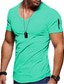 Χαμηλού Κόστους Ανδρικά μπλουζάκια casual-Ανδρικά Πουκάμισο Μπλουζάκι Κοντομάνικα Λαιμόκοψη V Βασικό Καθημερινό Μυς Κοντομάνικο Μαύρο Λευκό Κίτρινο Ανθισμένο Ροζ Κρασί Πράσινο Χακί Γραφική Μονόχρωμο Εκτύπωση υδατικού εναιωρήματος