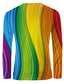billige 3D-herreskjorter-Herre T-shirt Skjorte Designer Regnbue Grafisk Langærmet Rund hals Daglig I-byen-tøj Trykt mønster Tøj Tøj Basale Elegant Designer Regnbue