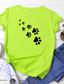 baratos T-Shirts de mulher-Mulheres Camiseta Designer Verão Impressão A Quente Cachorro Detalhes Manga Curta Decote Redondo Diário Imprimir Roupas Designer Básico Branco Preto Rosa
