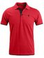 tanie klasyczna koszulka polo-Męska koszulka golfowa w kolorowe bloki ścielenie łóżka na co dzień na co dzień Sporty uliczne zapinane na guziki koszulki z krótkim rękawem klasyczny czarny / czerwony biały czarny / lato wygodny