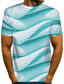 お買い得  メンズ3DＴシャツ-男性用 Tシャツ シャツ デザイナー 夏 グラフィック 3D印刷 半袖 ラウンドネック 日常 プリント 服装 デザイナー ベーシック 誇張された グリーン ホワイト ブルー