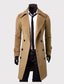 cheap Men&#039;s Jackets &amp; Coats-Men&#039;s Unisex Trench Coat Overcoat Peacoat Fall Black Gray khaki / Winter